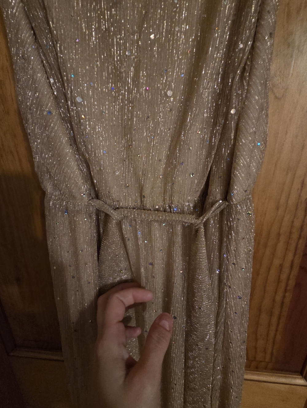 Baltic Born NWT Helen Sparkle Tank Gown- Champagne - Picture 4 of 7